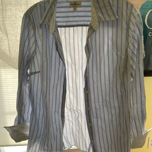 Women’s J Crew Blue Striped Casual Shirt